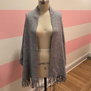 Heather Gray knit cardigan wrap sweater OS